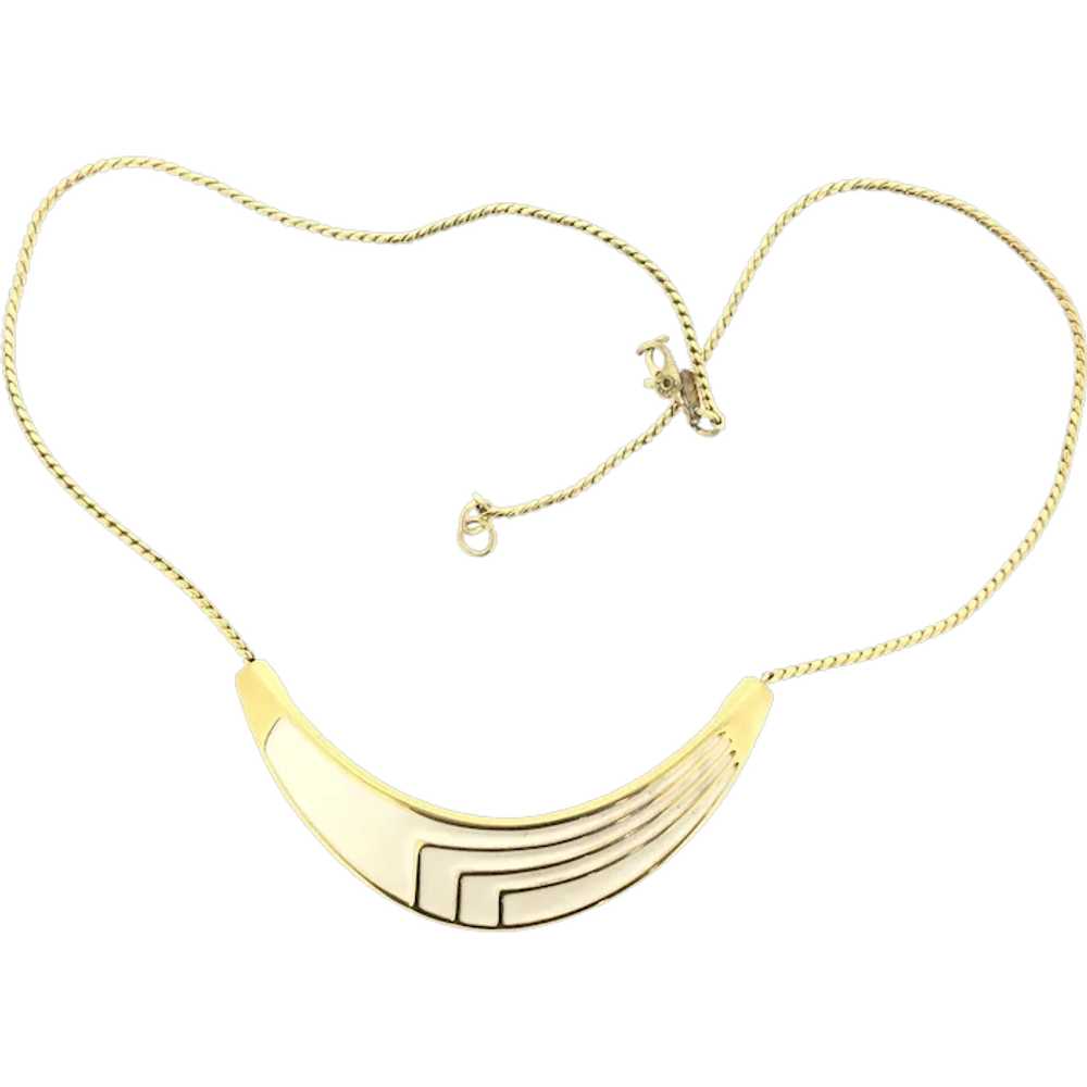 Monet 1980s Enamel Gold Plate Necklace 17 Inches - image 1