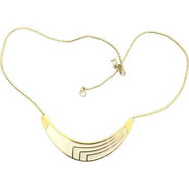 Monet 1980s Enamel Gold Plate Necklace 17 Inches - image 1