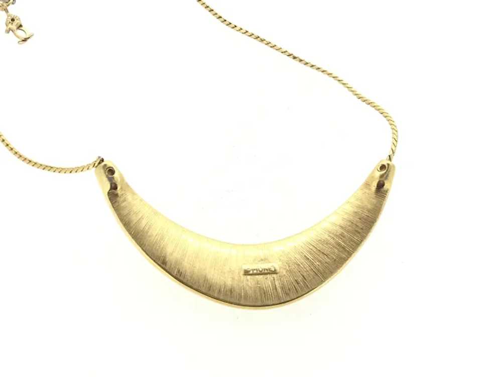 Monet 1980s Enamel Gold Plate Necklace 17 Inches - image 6