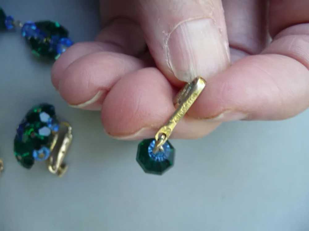 Beautiful Vintage Vendome Sea Green and Blue Neck… - image 3