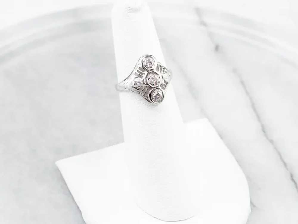 Art Deco European Cut Diamond Dinner Ring - image 9