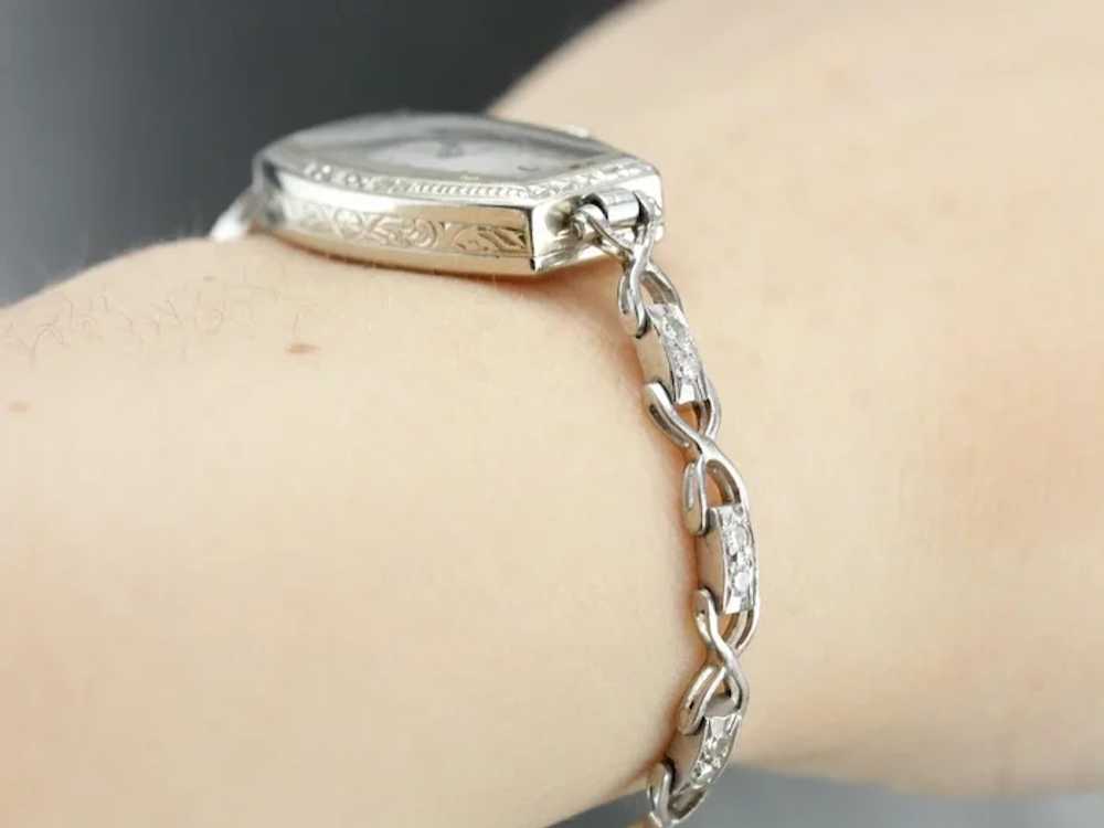 Art Deco Ladies Hamilton Diamond Wrist Watch - image 7