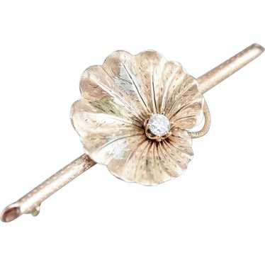 Vintage Diamond Lily Pad Brooch