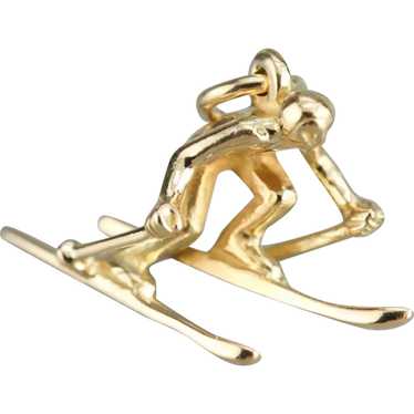 Vintage Downhill Skier Charm