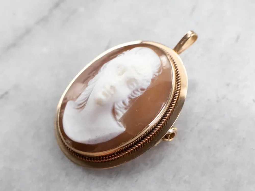 Mid-Century Cameo Brooch or Pendant - image 3