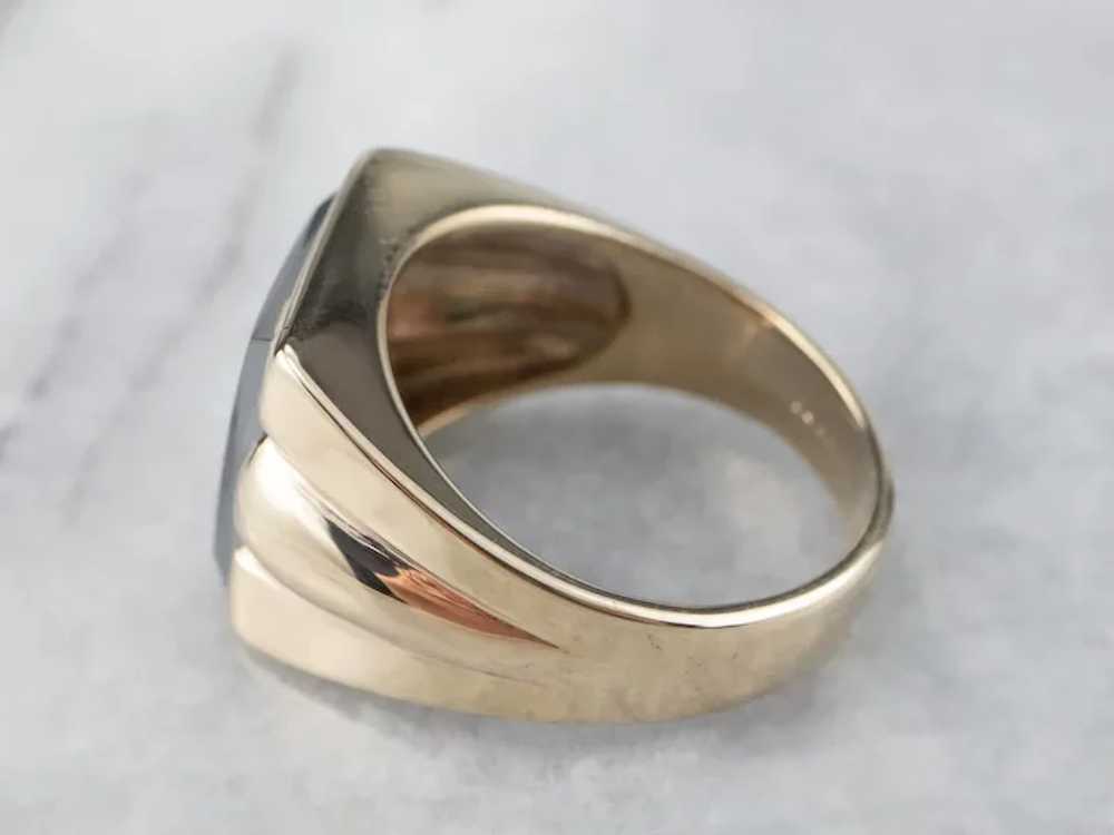 Vintage Men's Hematite Statement Ring - image 4