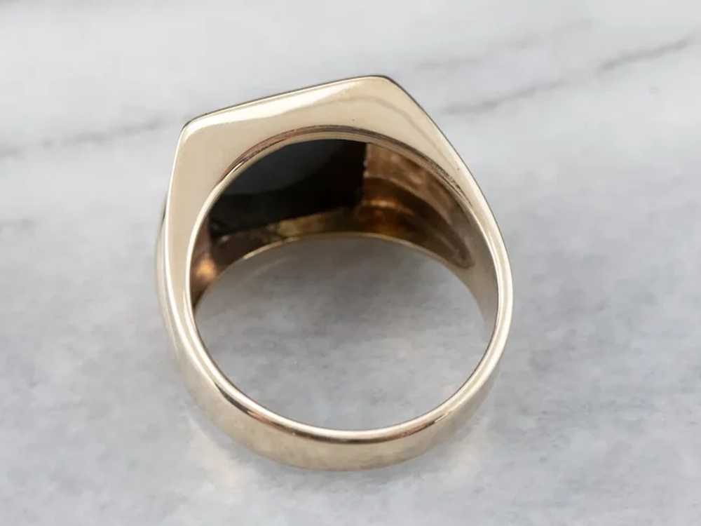 Vintage Men's Hematite Statement Ring - image 5