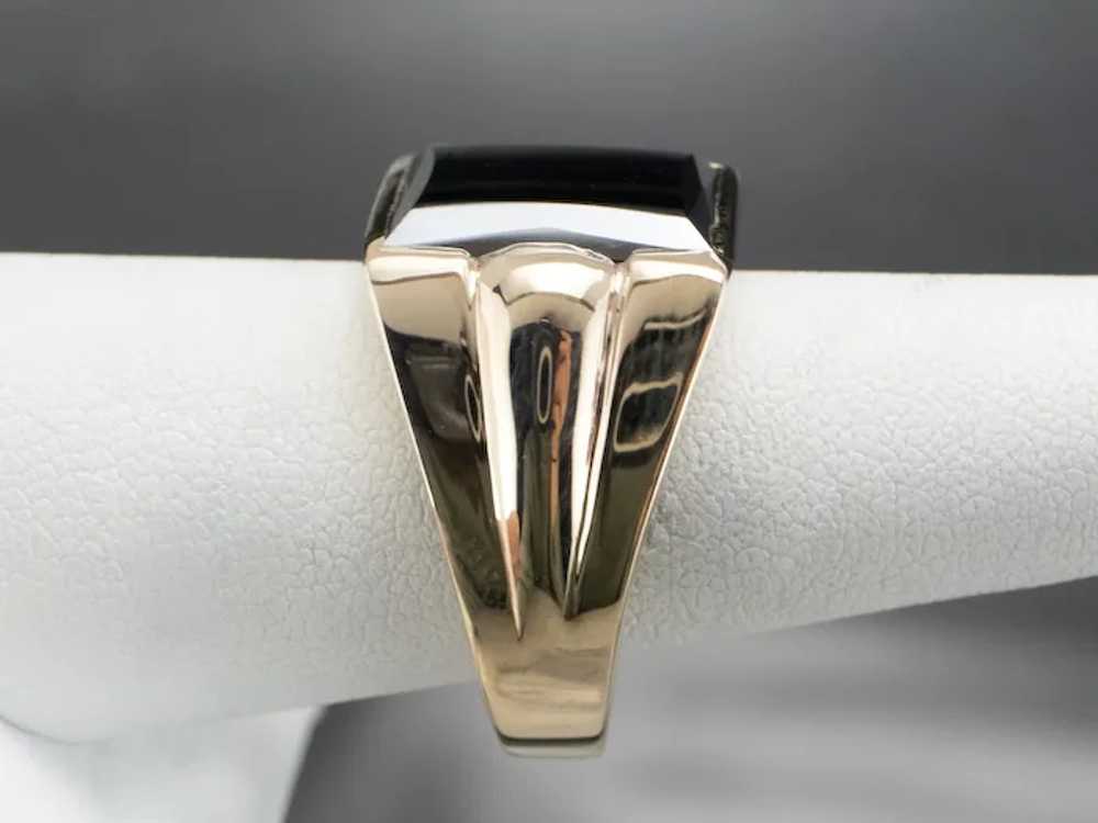 Vintage Men's Hematite Statement Ring - image 7