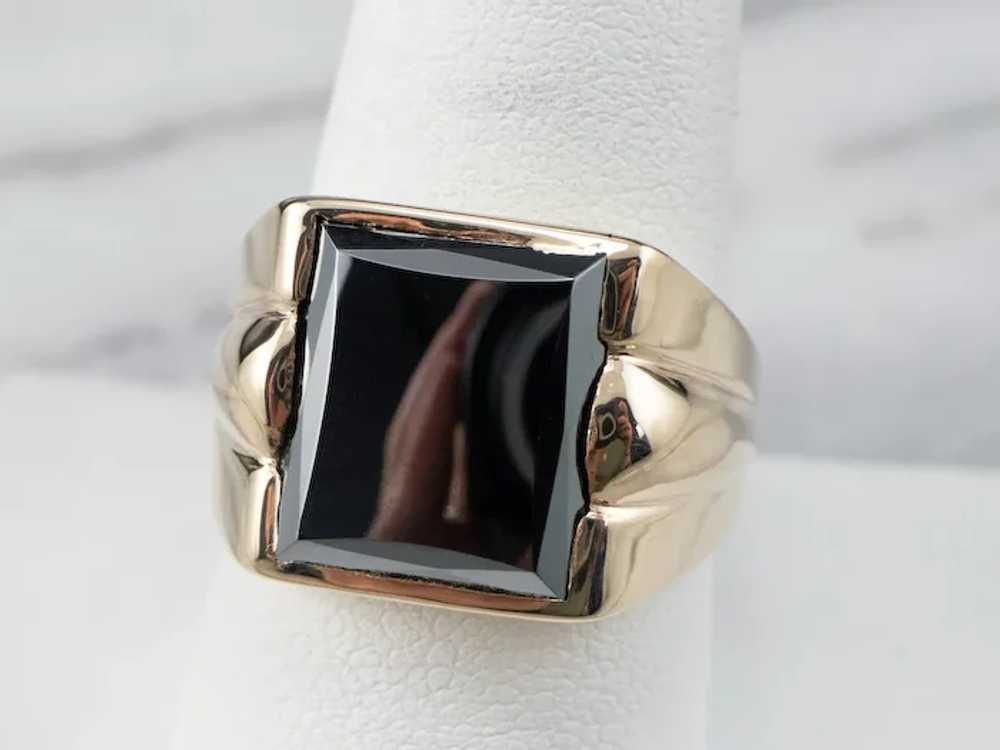 Vintage Men's Hematite Statement Ring - image 9