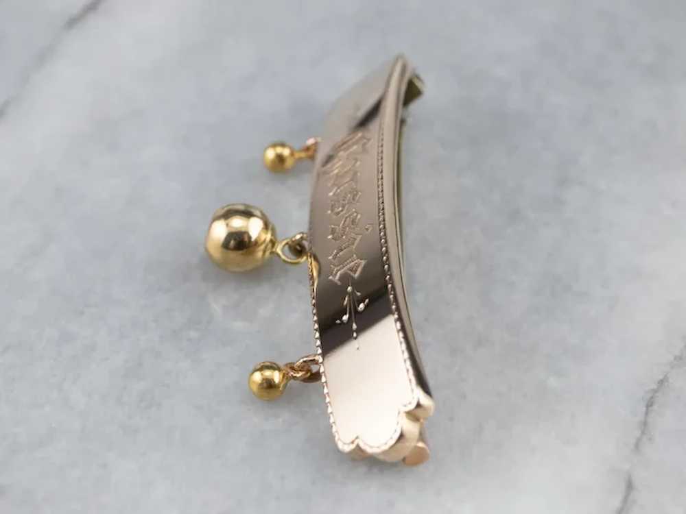 Antique "Gussie" Bar Pin Brooch - image 5