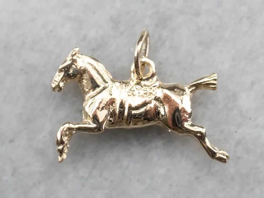 Vintage Jumping Horse Equestrian Charm - image 2