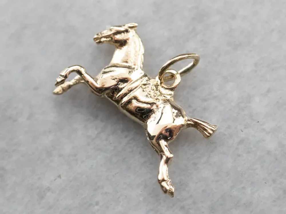 Vintage Jumping Horse Equestrian Charm - image 3
