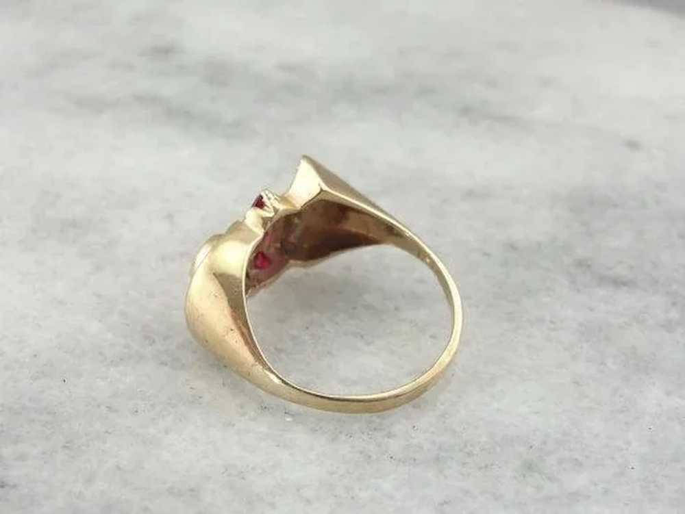 Fun Ruby and Diamond Cocktail Ring from the Retro… - image 4