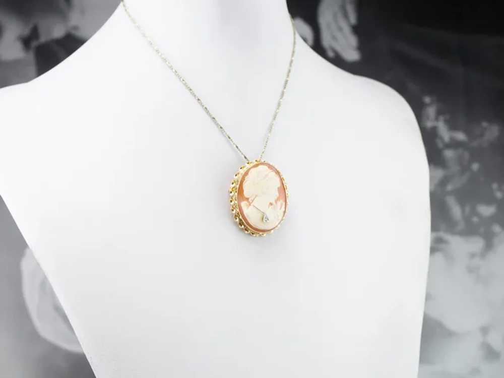 Mid-Century Diamond Cameo Pin or Pendant - image 10