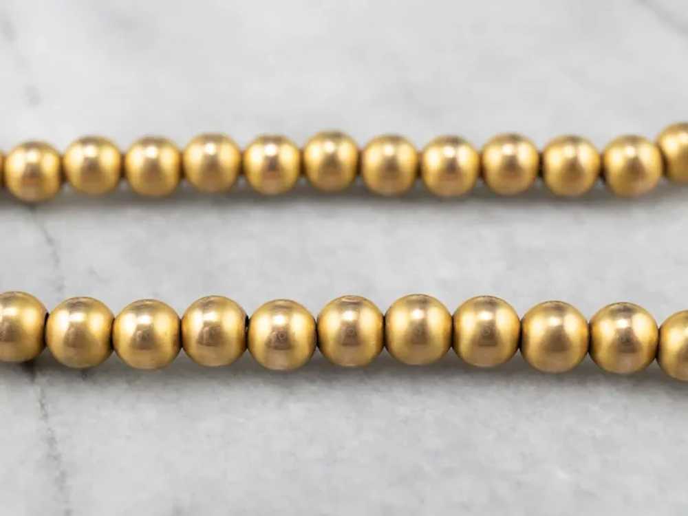 Vintage 14 Karat Gold Beaded Chocker Necklace - image 3