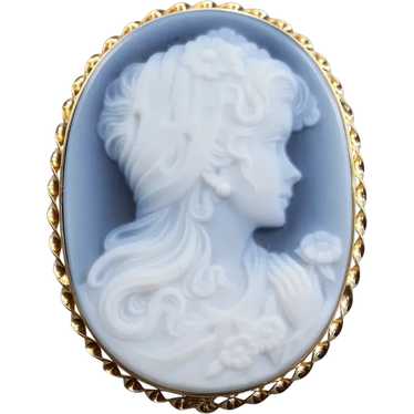 Vintage Onyx Cameo Pendant or Brooch