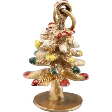 Vintage Enameled Christmas Tree Charm
