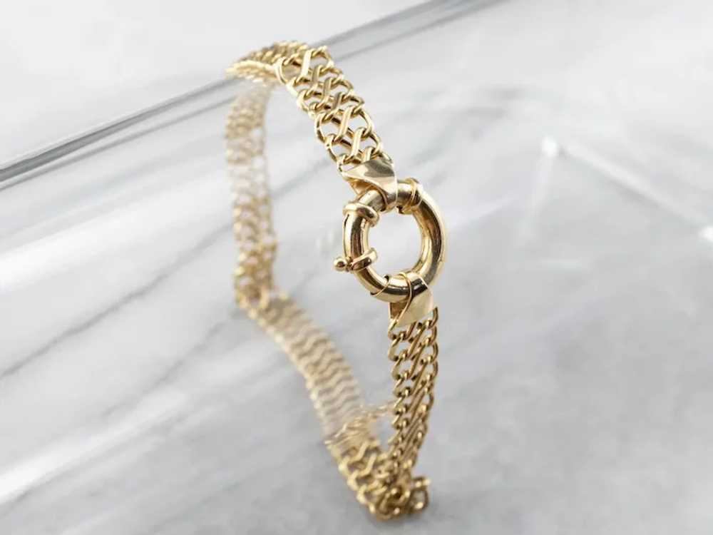 Woven 18 Karat Gold Infinity Link Chain Bracelet - image 10