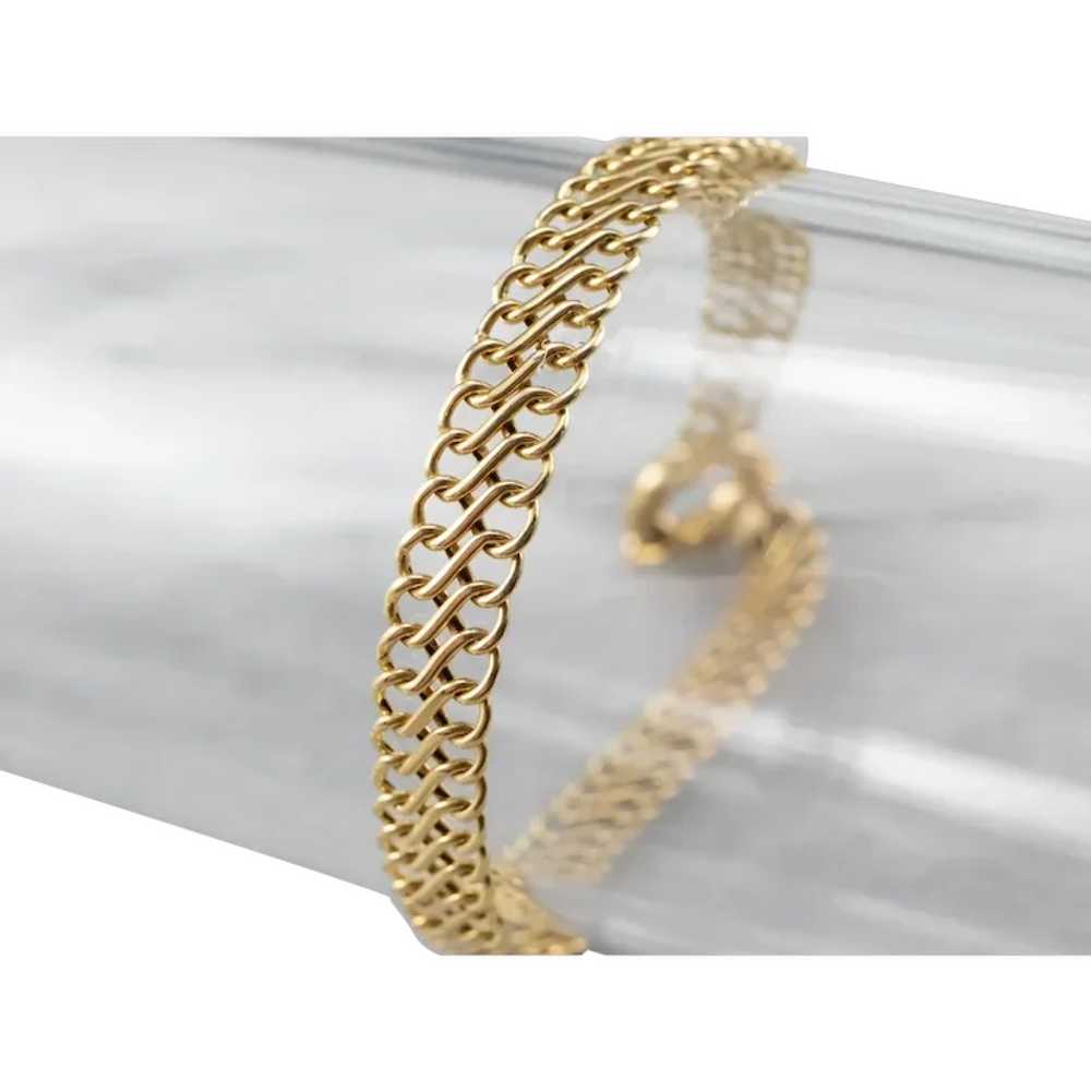 Woven 18 Karat Gold Infinity Link Chain Bracelet - image 1