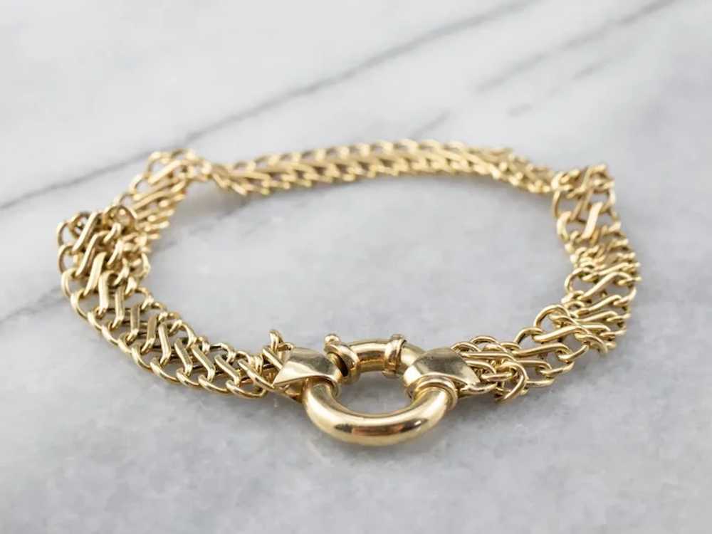 Woven 18 Karat Gold Infinity Link Chain Bracelet - image 2