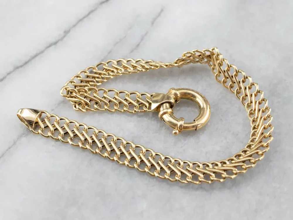 Woven 18 Karat Gold Infinity Link Chain Bracelet - image 3