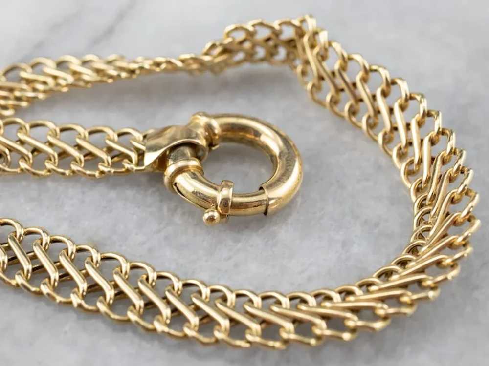 Woven 18 Karat Gold Infinity Link Chain Bracelet - image 4