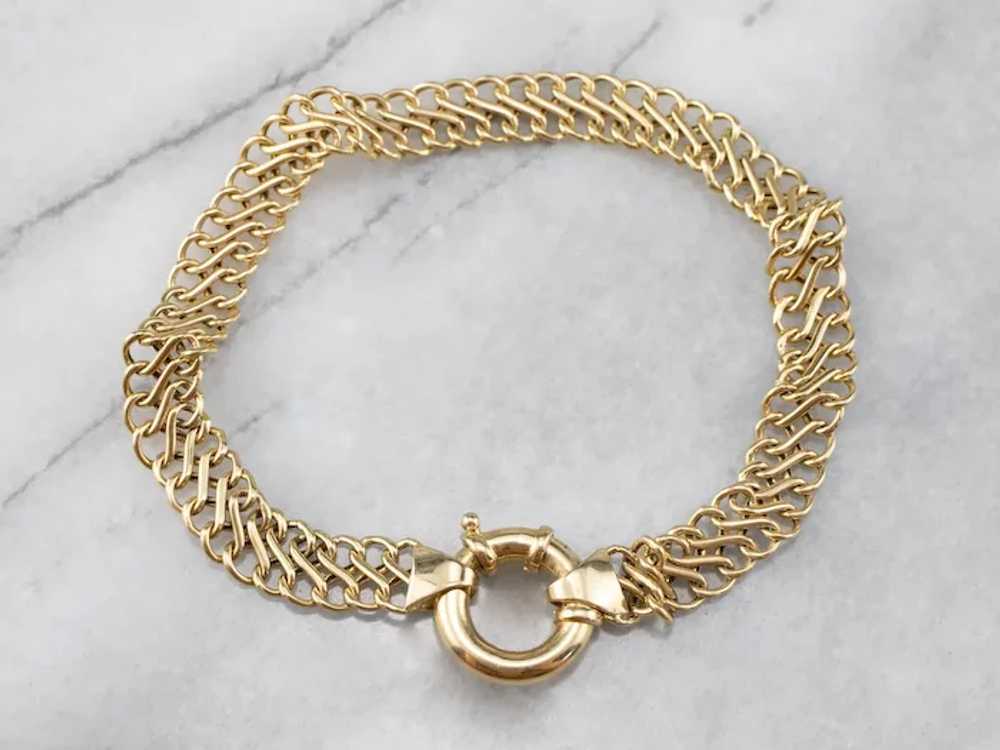 Woven 18 Karat Gold Infinity Link Chain Bracelet - image 5