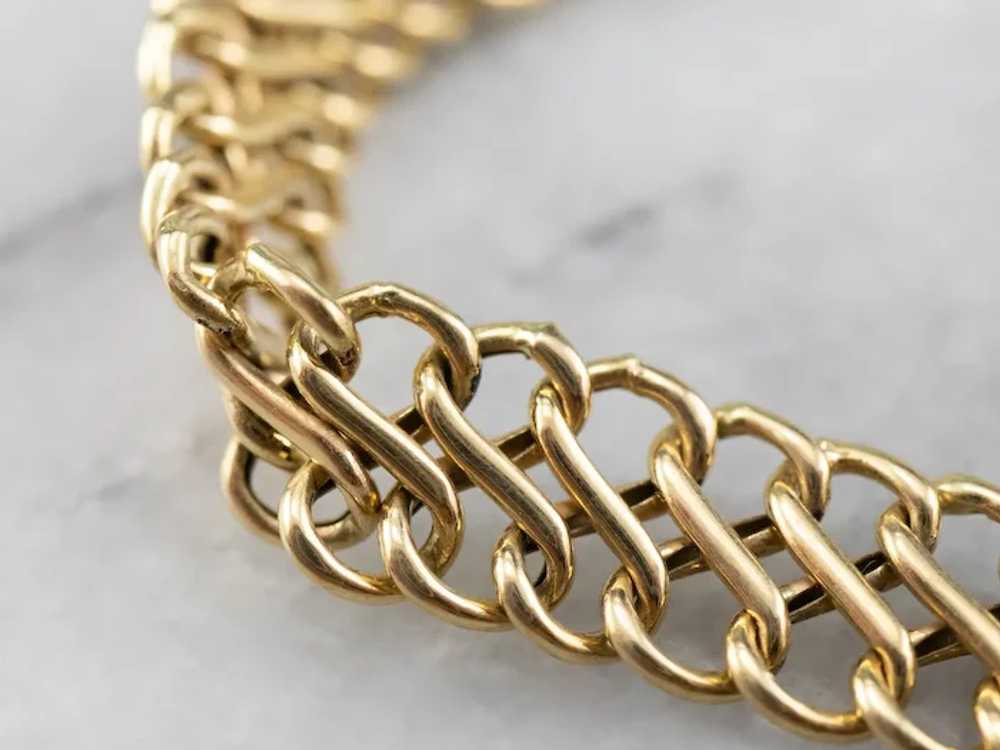 Woven 18 Karat Gold Infinity Link Chain Bracelet - image 6