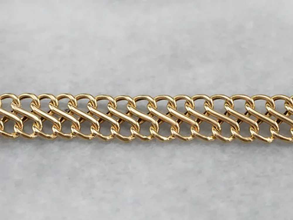 Woven 18 Karat Gold Infinity Link Chain Bracelet - image 7