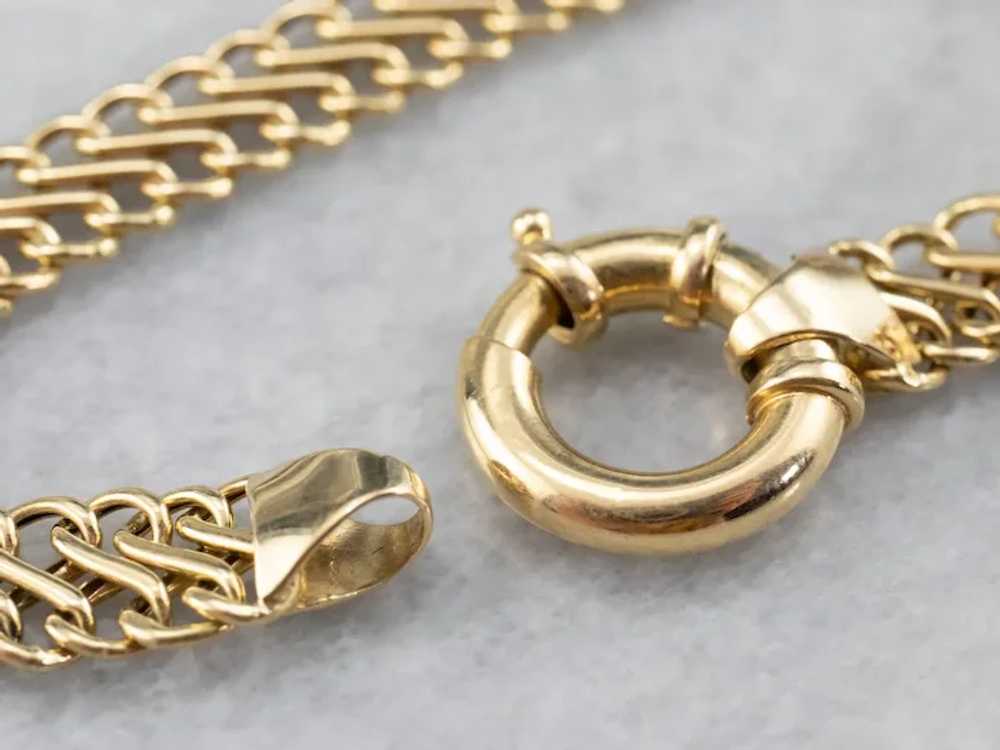Woven 18 Karat Gold Infinity Link Chain Bracelet - image 8