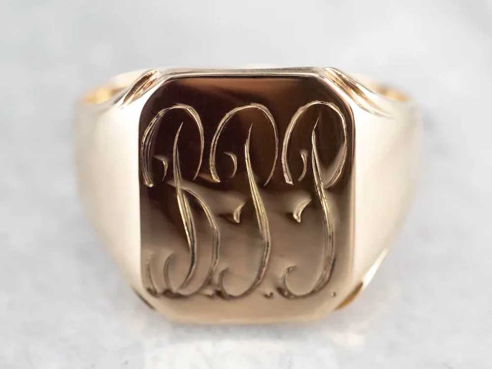 Bold "BPP" Monogrammed Signet Ring - image 2