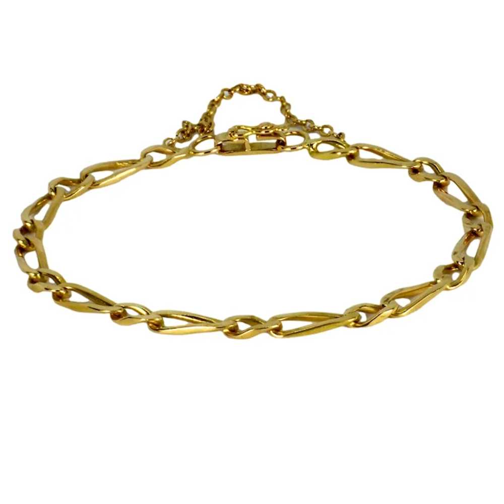 18 Karat Yellow Gold Twisted Figaro Curb Link Bra… - image 2