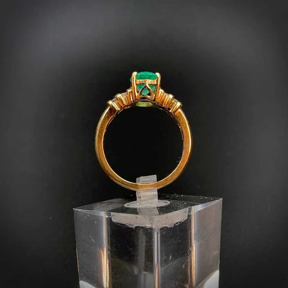 18k Emerald and Diamond Estate Ring - image 5