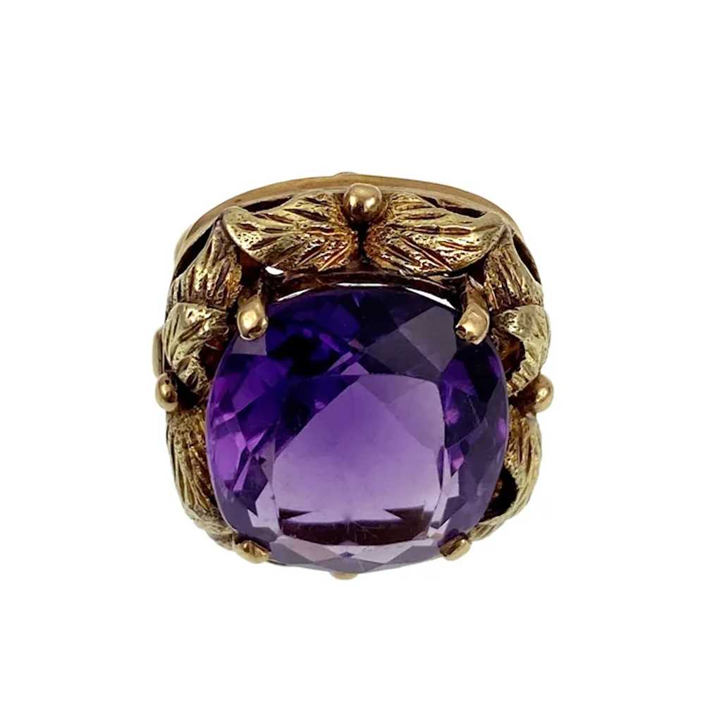 Vintage 18K & Amethyst Ring - image 3