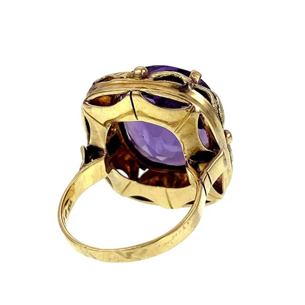 Vintage 18K & Amethyst Ring - image 4