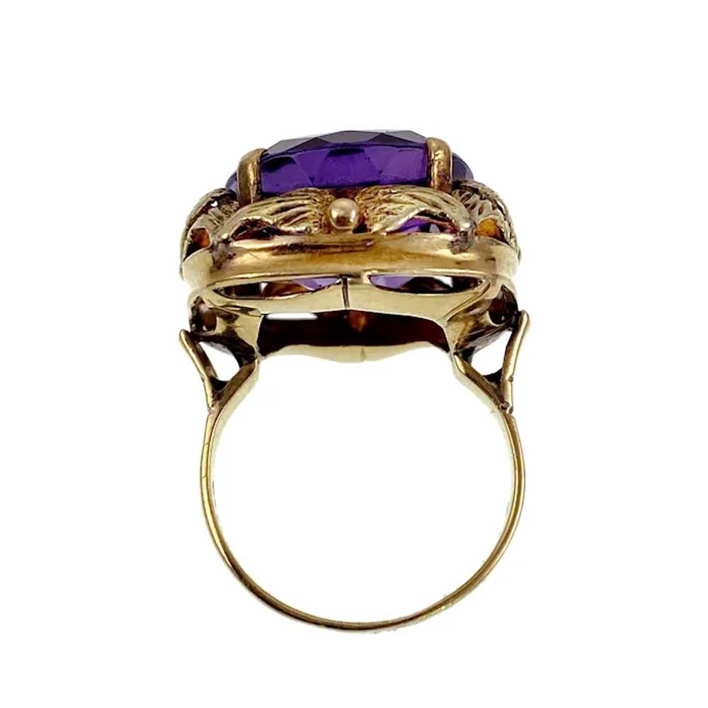 Vintage 18K & Amethyst Ring - image 5