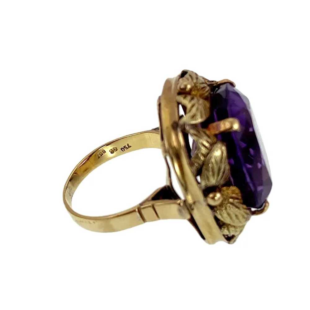 Vintage 18K & Amethyst Ring - image 7