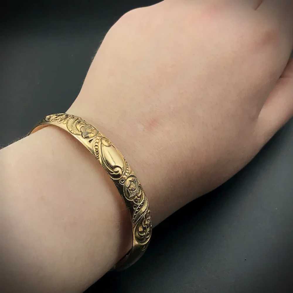 Antique Gold Filled Bangle Bracelet - image 6