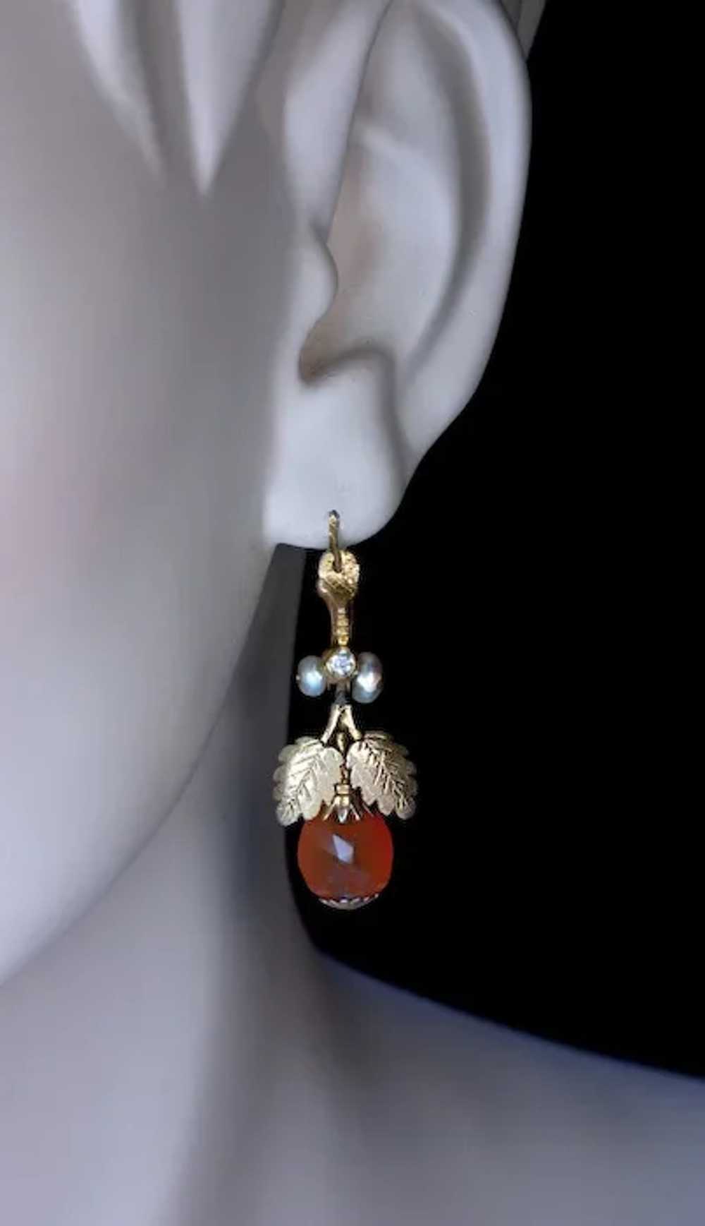 Georgian Amber Earrings c. 1780 - image 2