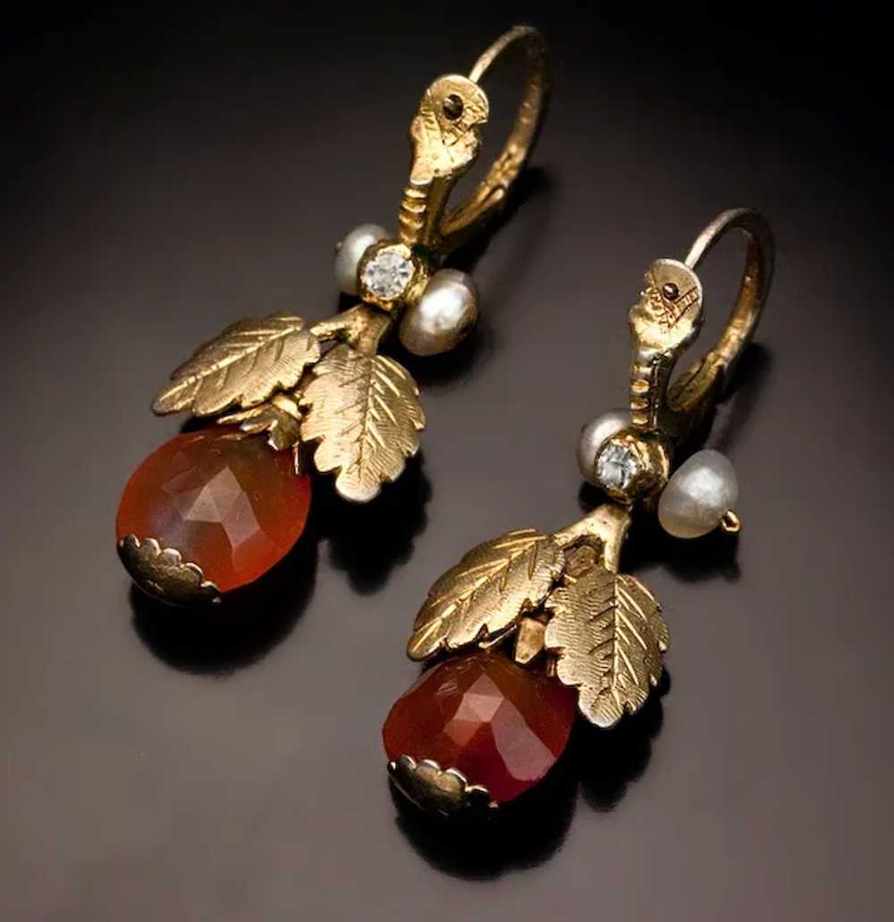 Georgian Amber Earrings c. 1780 - image 3