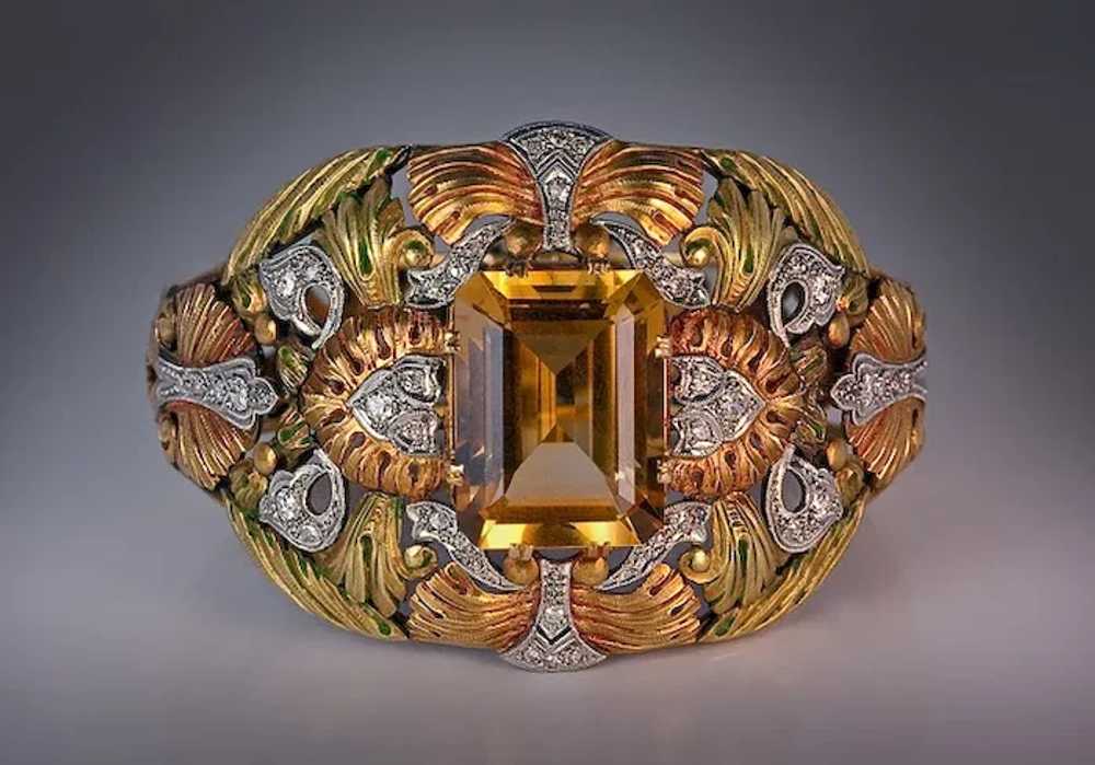 Unique Art Nouveau Bangle Bracelet - image 2