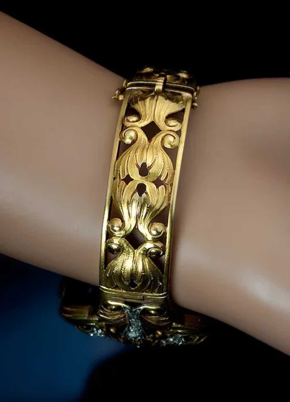 Unique Art Nouveau Bangle Bracelet - image 8