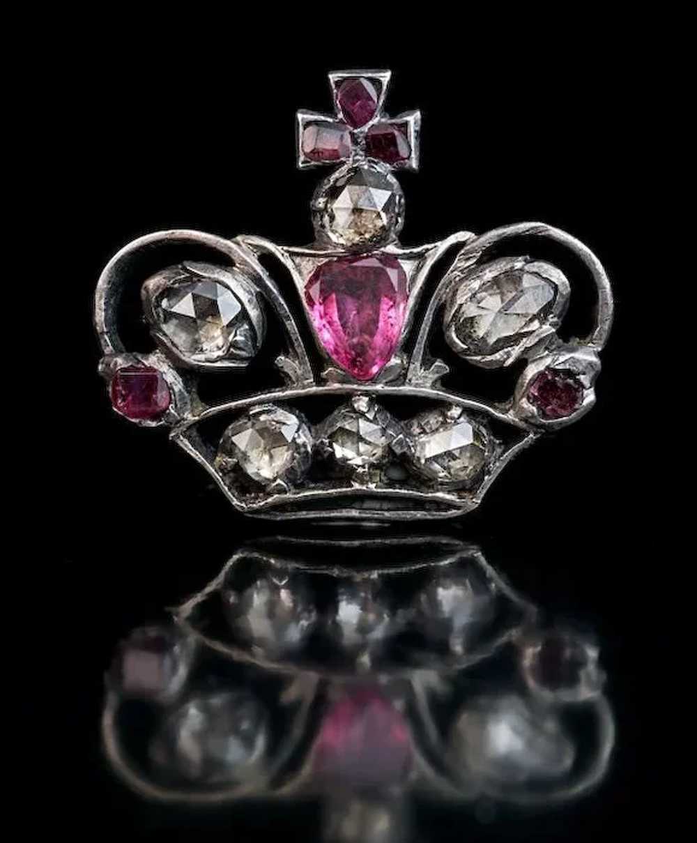 18th Century Antique Russian Jeweled Crown Badge - image 2