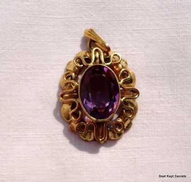 Gold Filled Faux Amethyst Pendant