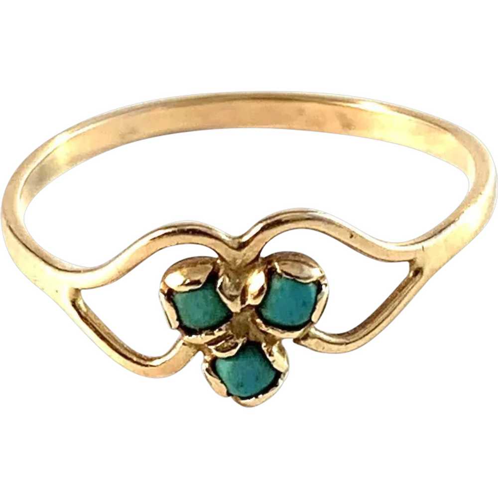 Early 1900s. Antique 14k Gold Turquoise Ring. - image 1