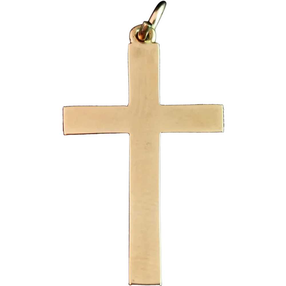 Vintage 9k yellow gold Cross pendant, Deakin and … - image 1
