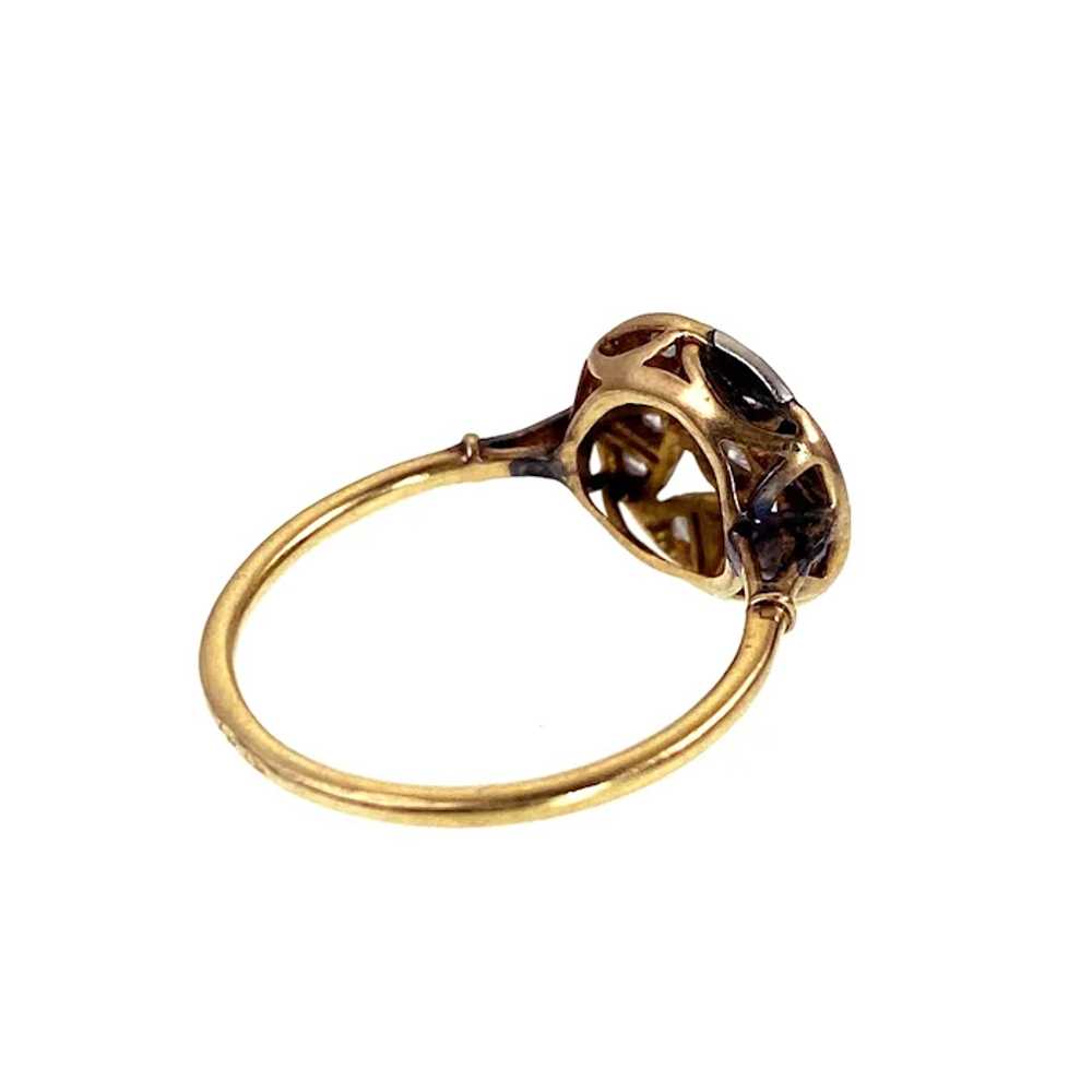 Art Deco 18K & Diamond Ring - image 4
