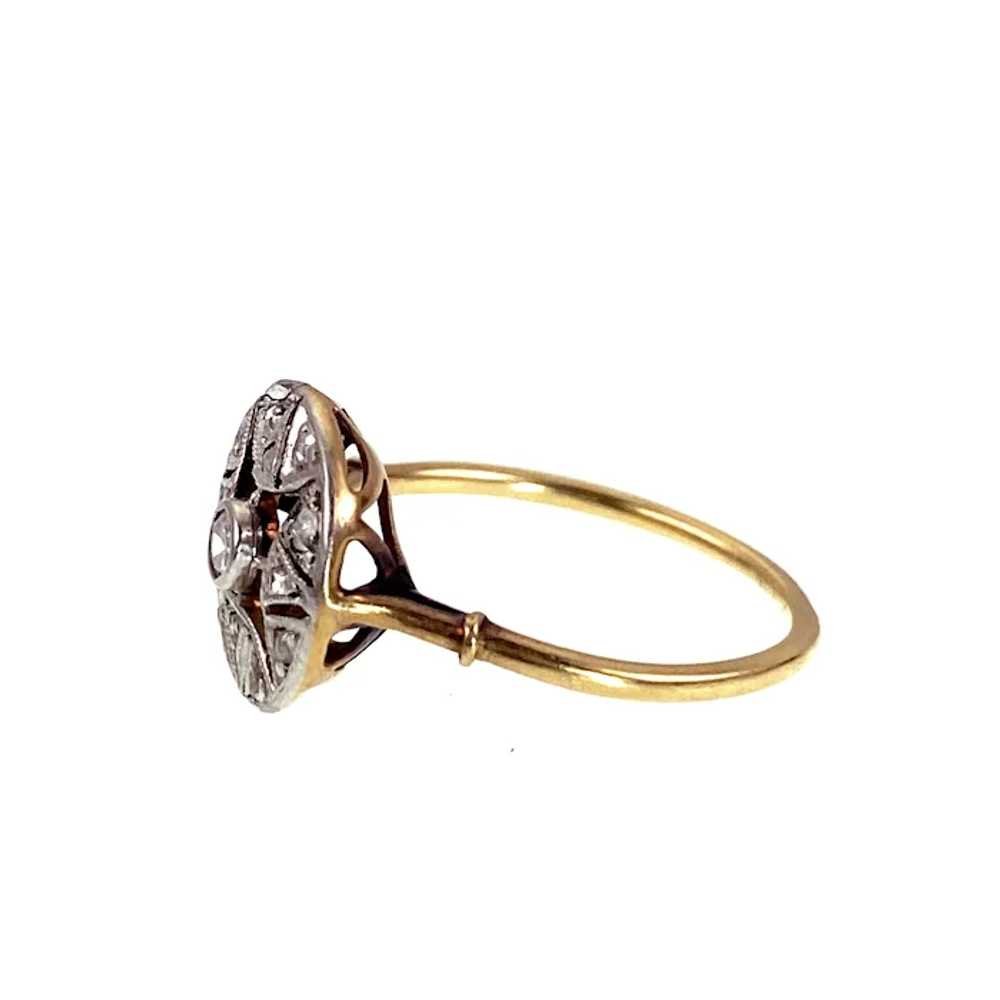 Art Deco 18K & Diamond Ring - image 5