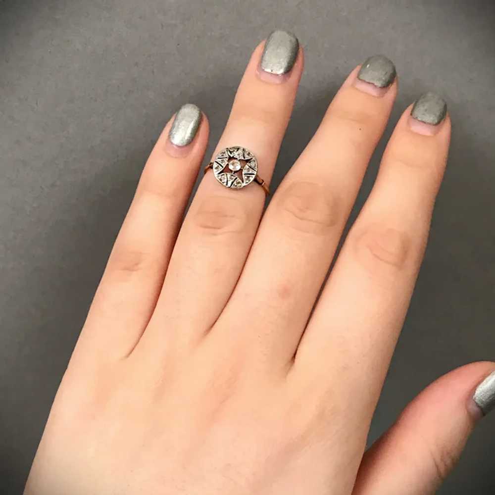 Art Deco 18K & Diamond Ring - image 6