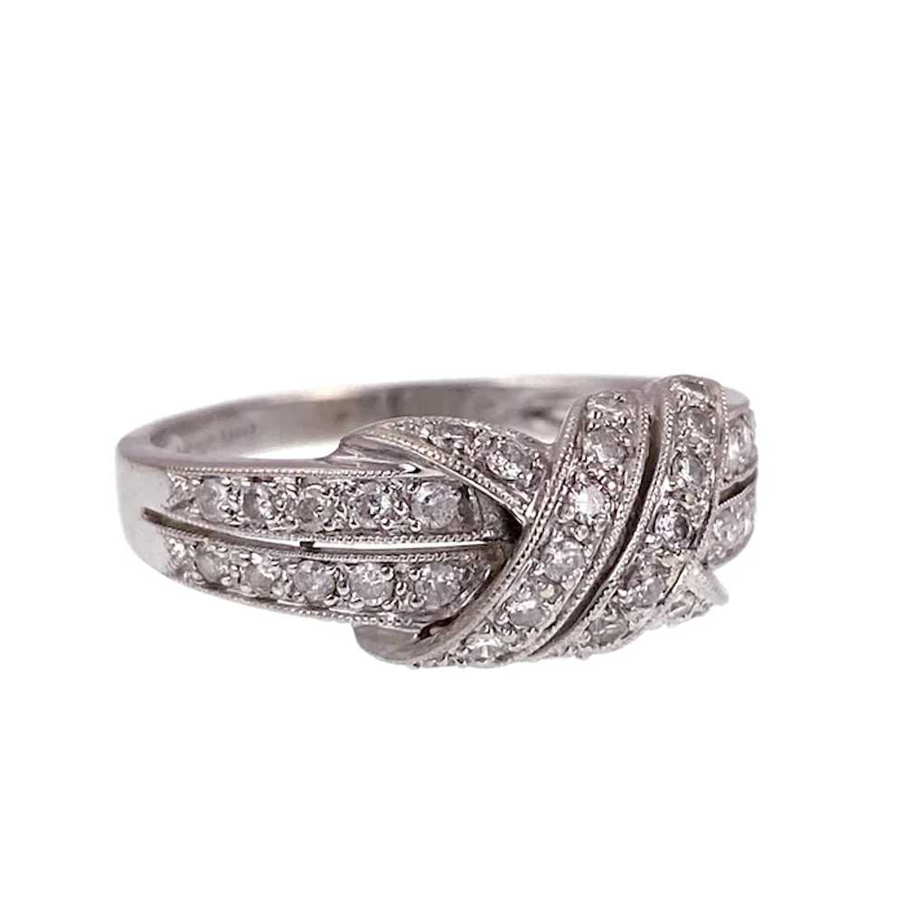 Vintage 14K White Gold & Diamond Ring - image 2